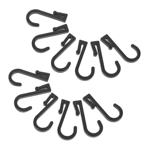 LABRIMP 100 Stück Kunststoff S-haken Flach Robust Vielseitig Einsetzbar für Duschvorhang Regale Büro und Badezimmer Schwarz Einfache Montage ohne Bohren Langlebig und Formbeständig von LABRIMP