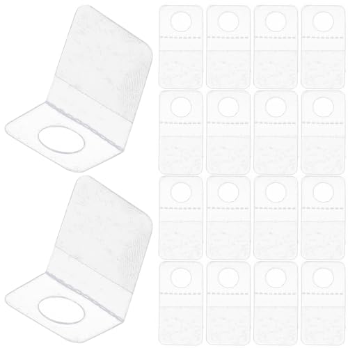 LABRIMP 100 Stück Selbstklebende Klare PVC Haken Tabs Transparent Haftende Aufhänger Für Einzelhandel Anzeige Leicht Anzubringen Dauerhaft Robust von LABRIMP
