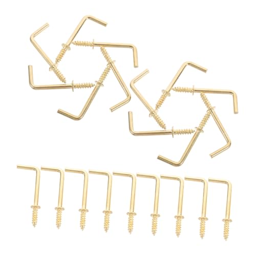 LABRIMP 100 Stück Teiliges Schraubhaken aus Robustem Metall mit Stilvoller Goldener Beschichtung Selbstschneidend als Schmuckhalter Schlüsselhaken und Bilderhaken für Wandmontage LABRIMP 100 Stück Teiliges Schraubhaken aus Robustem Metall mit Stilvoller Goldener Beschichtung Selbstschneidend als Schmuckhalter Schlüsselhaken und Bilderhaken für Wandmontage von LABRIMP