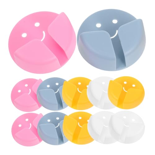 LABRIMP 12 Stück Klebehaken für Steckdosen mit Smile-design Selbstklebende Wandhalterung für Kabelorganisation Bohrfreie Steckdosenhalterung Platzsparend Wiederverwendbar für Küche Bad von LABRIMP
