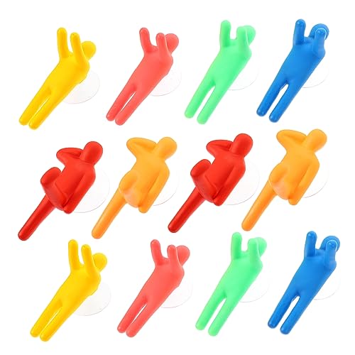 LABRIMP 12 Stück Saug Haken für Zahnbürsten Handtücher und Rasierer Wandhalterung ohne Bohren Einfache Installation und Platzsparende Organisation von LABRIMP