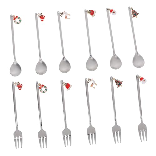 LABRIMP 12 Stück Teiliges Edelstahl Besteckset Weihnachten Lange Kaffeelöffel und Dessertgabeln Vielseitig für Kaffee Rühren Getränke Mischen Hochwertige Robuste Küchenutensilien LABRIMP 12 Stück Teiliges Edelstahl Besteckset Weihnachten Lange Kaffeelöffel und Dessertgabeln Vielseitig für Kaffee Rühren Getränke Mischen Hochwertige Robuste Küchenutensilien von LABRIMP