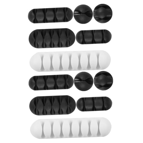 LABRIMP 12 Stück Teiliges Kabelclips Selbstklebend Kabelmanagement Clips mit Starkem Haftkleber Universeller Kabelhalter für USB Audio Stromkabel Stabiler Organizer für Zufällige Farbe von LABRIMP