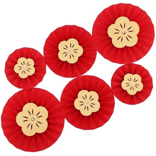 LABRIMP 12 Stück Teiliges Papierfächer Blumen Dekoration Robuste Handgefertigte Papierblumen für Partyhänger Leuchtende Farben als Year of Rabbit Dekor für Neujahrsfeiern und Festliche von LABRIMP