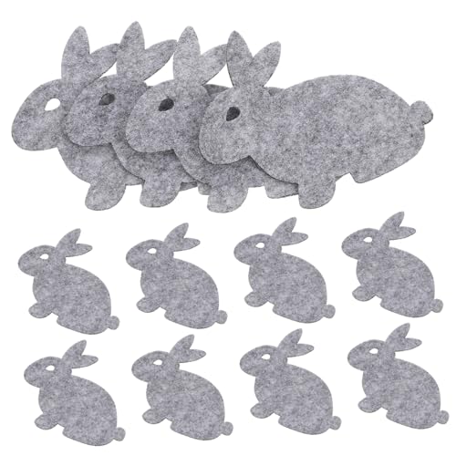 LABRIMP 12 Stück Teiliges Tischset mit Grauem Kaninchen Stoff Platzsets Dekorative Tischmatten und Untersetzer Waschbar Kratzfest für Esszimmer Küche Restaurant von LABRIMP