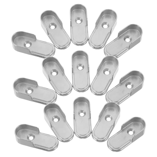 LABRIMP 18 Stück Kleiderstangenbasis Kleiderstange Endhalterung kleiderstangenhalter Garderobenrohrhalterung Closet Pole Halterung kleiderstange Zinklegierung Silber von LABRIMP