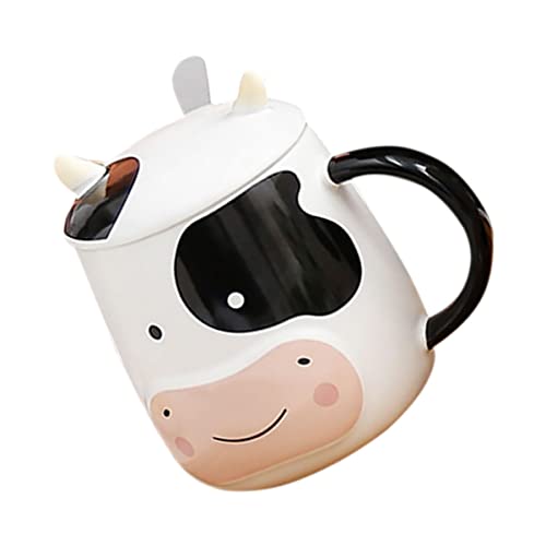 LABRIMP 1Satz Kuh Keramiktasse mit Löffel und Deckel Milchbecher für Zuhause Büro und Rutschfester Griff und Design für Tee und Kaffee LABRIMP 1Satz Kuh Keramiktasse mit Löffel und Deckel Milchbecher für Zuhause Büro und Rutschfester Griff und Design für Tee und Kaffee von LABRIMP