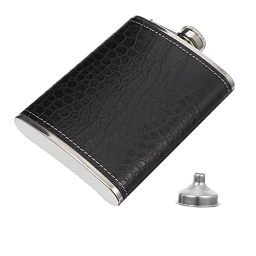 LABRIMP 1Satz Tragbare Vintage Alkoholflasche aus mit Lederbezug und Trichter für Outdoor Aktivitäten Wie Angeln Camping und Wandern von LABRIMP