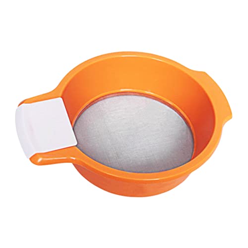 LABRIMP 1Stück Hochwertiges Backen Gartensieb Handliches Mehlsieb mit Schaber für Backen und Gartenarbeiten für Feines Erde Orangefarbenes Design von LABRIMP