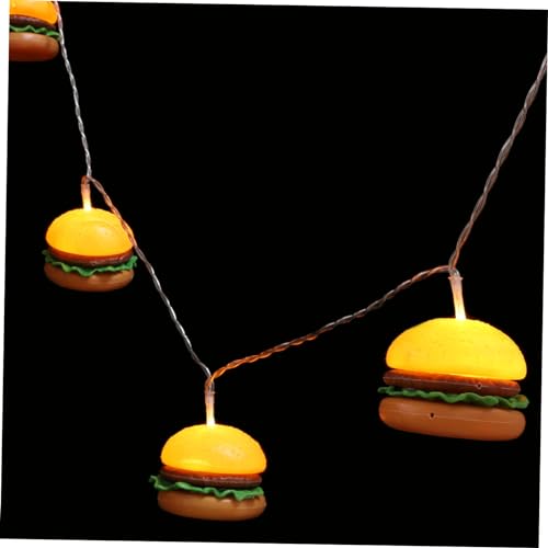 LABRIMP 1satz Lichterkette Mit Hamburger-motiven Warme Weiße Lampen Für Kinderzimmer Restaurant Und Partys Dekorative String Lampe Batteriebetrieben Batterien Nicht Enthalten von LABRIMP