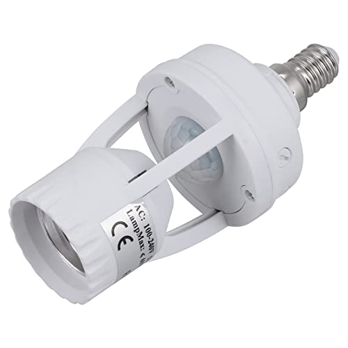 LABRIMP 1stk E14 Induktionslampenfassung Lampensockel-adapter-konverter Bewegungssensor Licht Buchse Birnenkonverter Glühbirnen-steckdosenadapter Lampenadapter Schrauben E27 Weiß Spender von LABRIMP