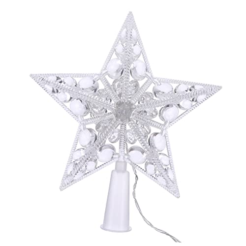 LABRIMP 1stk Weihnachtsbaumspitzenlichter Weihnachtsbaumschmuck Führte Weihnachtsbaum Topper Weihnachtsbaumspitze Stern Engelsbaumaufsätze Funkelnde Plastik Sternenbaum Berühmtheit Weiß von LABRIMP