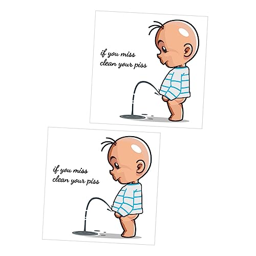 LABRIMP 2 Blätter Toilettensitz Aufkleber Cartoon Wc Schild für Selbstklebend Leicht zu Entfernen Badezimmer Dekoration für Toiletten und Kindergärten von LABRIMP