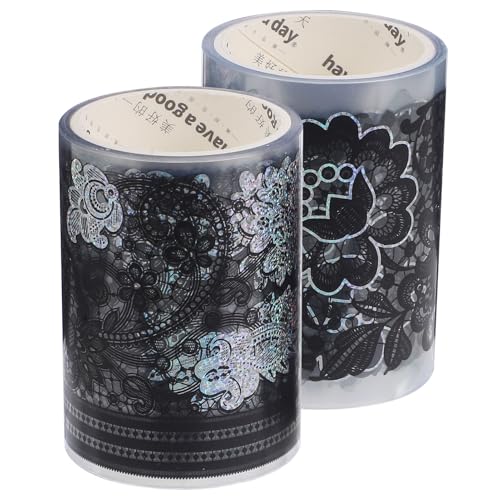 LABRIMP 2 Rollen Dekoratives Klebeband Selbstklebende Spitzenborte für Scrapbooking und DIY Projekte für Geschenkschmuck und Kreative Gestaltung von LABRIMP