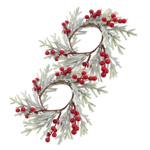 LABRIMP 2 STK. Frosted Kerzenringe für Stumpen Stabkerzen Weihnachtskranz mit Künstlichen Beeren Vielseitiger Adventskerzenhalter für Tisch Kamin-deko Stabile Wachsschutzfunktion LABRIMP 2 STK. Frosted Kerzenringe für Stumpen Stabkerzen Weihnachtskranz mit Künstlichen Beeren Vielseitiger Adventskerzenhalter für Tisch Kamin-deko Stabile Wachsschutzfunktion von LABRIMP