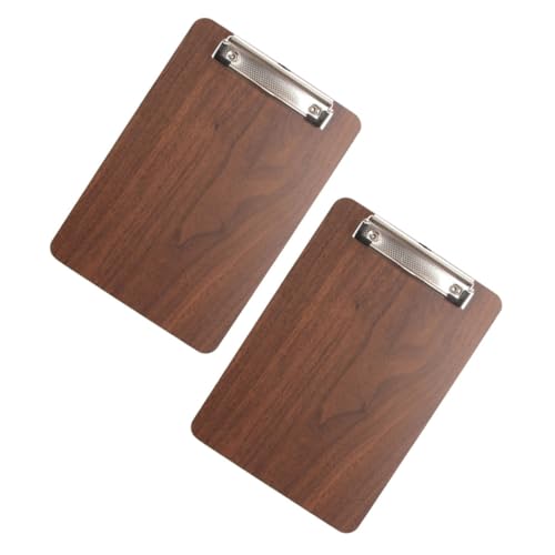 LABRIMP 2 STÜCK Holz Menühalter Klemmbrett für Zuhause Robustes Küchenregal mit Starkem Metallclip für Speisekarten und Notizen von LABRIMP