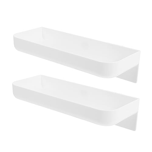 LABRIMP 2 Sätze Wandregal für Badezimmer und Küche Dekorativer Stauraum Rostfrei für Shampoo Toilettenartikel und Küchenutensilien Einfache Installation ohne Bohren von LABRIMP