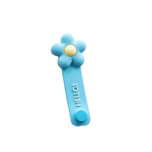 LABRIMP 2 Stück Blumen Kabelorganizer Kabelhalter aus Langlebigem Dekorativ und Praktisch für Schreibtisch und Zuhause Schützt USB und Kopfhörerkabel vor Schäden Blau von LABRIMP