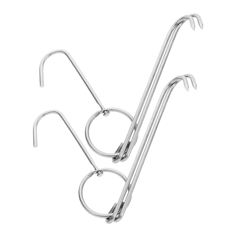 LABRIMP 2 Stück Edelstahl Fleischhaken Doppelhaken Fleischaufhänger Robust für Aufhängen Räuchern Grillen Metzger Küchenhaken für Bbq Smoker Fleischverarbeitung von LABRIMP