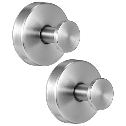 LABRIMP 2 Stück Edelstahl Saugnapf Haken Duschhaken mit Hoher Haftkraft für Bad Glaswand Rostfrei Einfache Montage Stabiler Halter für Handtücher Luffas Rasierer Minimalistisches Design von LABRIMP