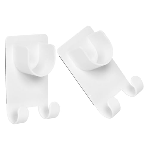 LABRIMP 2 Stück Gardinenstangenhalter ohne Bohren Selbstklebend Starke Haftung Stabiler Duschvorhang Halter für Bad und Küche Einfache Montage Langlebige Klemmhalterung für Spannstangen von LABRIMP