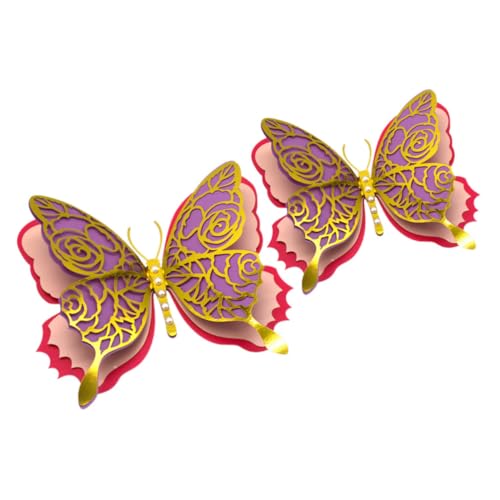 LABRIMP 2 Stück Große Schmetterlings Wanddekoration Perlverzierte Papier Schmetterlinge für Hochzeiten Partys und Diy Wandkunst Vielseitige Dekoration für von LABRIMP