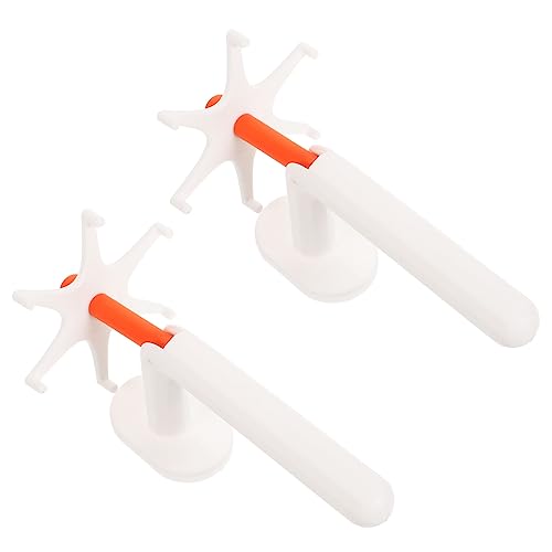 LABRIMP 2 Stück Haken für Badezimmer Schrank Halterung ohne Bohren Drehbarer Selbstklebender Aufbewahrungshaken für Küchenutensilien und Handtücher Orange von LABRIMP