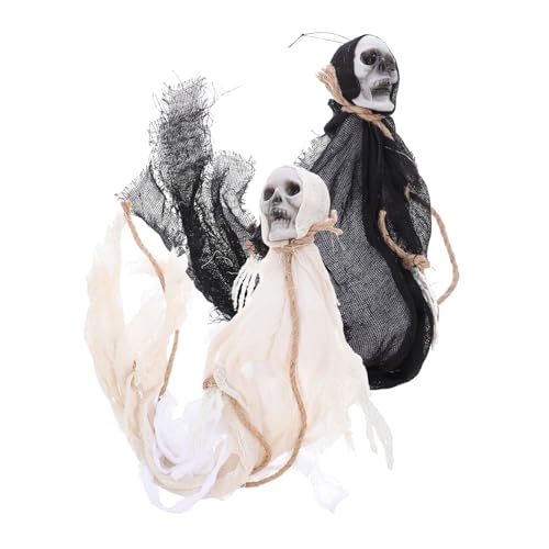 LABRIMP 2 Stück Halloween Deko Hängende aus Jute mit Skelett Schädel Wiederverwendbar und Robust Einfache Montage mit Seil für Garten Terrasse und Innenbereich Gruselige Halloween LABRIMP 2 Stück Halloween Deko Hängende aus Jute mit Skelett Schädel Wiederverwendbar und Robust Einfache Montage mit Seil für Garten Terrasse und Innenbereich Gruselige Halloween von LABRIMP