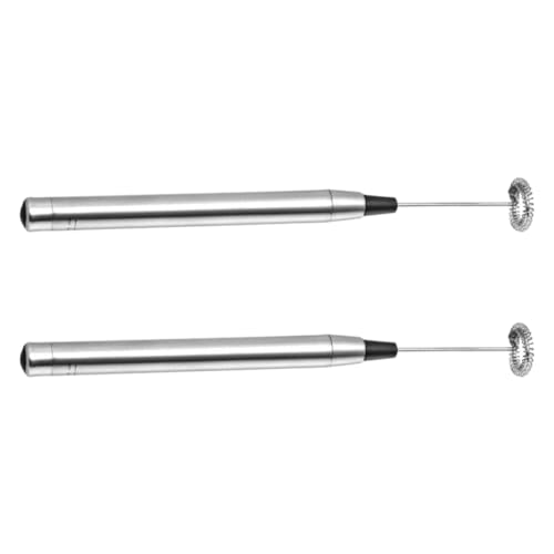 LABRIMP 2 Stück Handheld Elektrischer Milchaufschäumer Tragbarer Schneebesen für Kaffee Latte Cappuccino Leistungsstarker Mixer für Cremigen Schaum und Eier Kompakt Leicht von LABRIMP