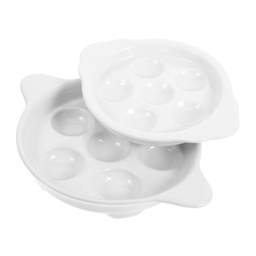 LABRIMP 2 Stück Keramik Escargot Backform Teilig mit Löchern Schneckenschale für Ofen Vielseitig für Schnecken Meeresfrüchte Vogeleier für Restaurant und Heimküche von LABRIMP