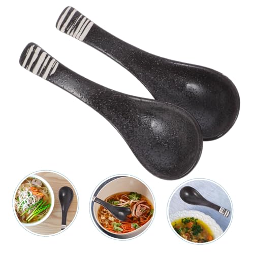 LABRIMP 2 Stück Keramik Suppenlöffel Asiatischer Retro Stil Porzellan Löffel mit Charmantem Muster Kompakt Glatt Poliert Vielseitig für Suppe und Dekoration LABRIMP 2 Stück Keramik Suppenlöffel Asiatischer Retro Stil Porzellan Löffel mit Charmantem Muster Kompakt Glatt Poliert Vielseitig für Suppe und Dekoration von LABRIMP