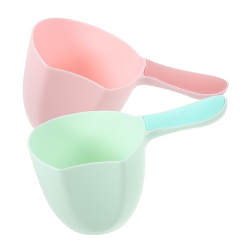 LABRIMP 2 Stück Kunststoff Wasserschöpfer mit Aufhängegriff Ergonomischer Haushaltsschöpflöffel für Küche und Bad Leicht zu Reinigen Vielseitig Einsetzbar für Duschen Badewannen und von LABRIMP