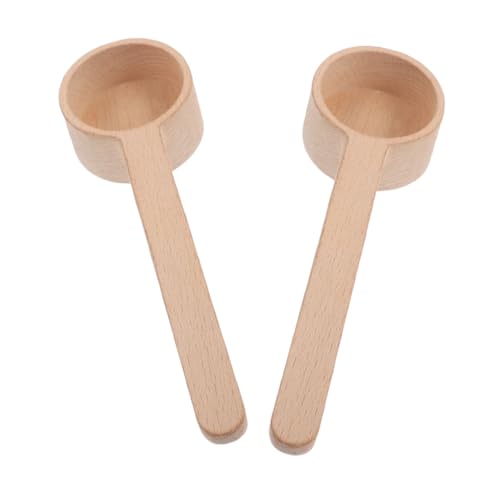 LABRIMP Holzlöffel Mit Langem Griff Holzsalzlöffel Milchpulverlöffel Holzteelöffel Badesalzlöffel Blätterlöffel 2 Stück Satz Für Küche Und Zuhause von LABRIMP