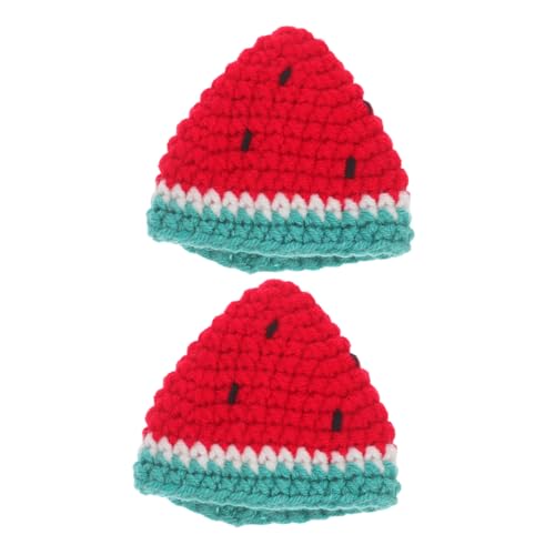 LABRIMP 2 Stück Mini Bananenhüte aus Weicher Handgestrickter Leichte Tragbare Obstschutz-mützen für Frische Bananen Wiederverwendbare DIY Häkel-dekoration für Obst und Basteln von LABRIMP