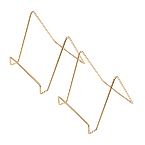 LABRIMP 2 Stück Multifunktionale Metall Fotoständer Stabiler Tischständer für Bilder Kunstwerke und Dekoration Goldene Halterung für Tischplatzierung für Fotos und Erinnerungen von LABRIMP