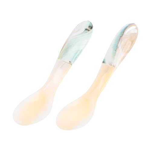 LABRIMP 2 Stück Natürliche Muschelschalen Kaffeelöffel Dessert und Eislöffel für Teehäuser und Cafés für Yogurt Pudding und LABRIMP 2 Stück Natürliche Muschelschalen Kaffeelöffel Dessert und Eislöffel für Teehäuser und Cafés für Yogurt Pudding und von LABRIMP