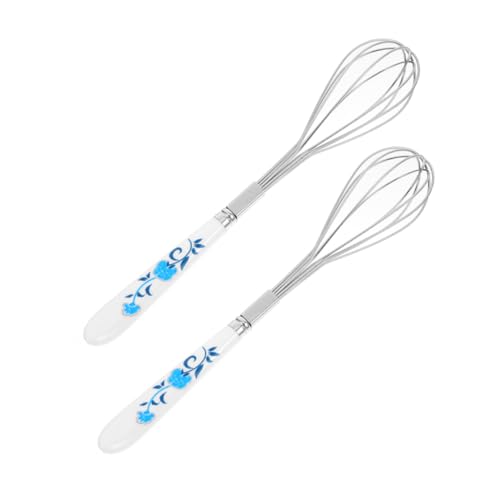 LABRIMP 2 Stück Schneebesen mit Keramischem Griff Handrührgerät für Eier Sahne und Saucen Küchenutensilien zum Rühren und von LABRIMP