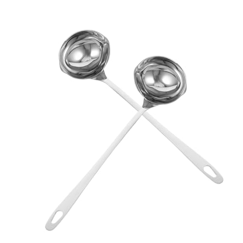 LABRIMP 2 Stück Schöpflöffel mit Doppelseitigem Ausguss Langer Griff Präzises Servieren von Suppen Saucen Vielseitiges Küchenutensil Spülmaschinengeeignet Modernes Design von LABRIMP