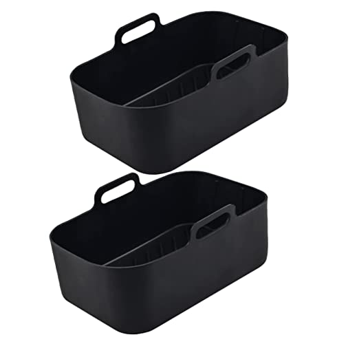 LABRIMP 2 Stück Silikonmatte für Heißluftfritteuse mit Griff Wiederverwendbare Backform Kompatibel für Gerichte und Fettfreies LABRIMP 2 Stück Silikonmatte für Heißluftfritteuse mit Griff Wiederverwendbare Backform Kompatibel für Gerichte und Fettfreies von LABRIMP