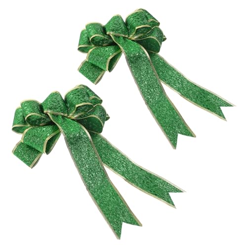 LABRIMP 2 Stück St Patrick's Day Grüne Schleifen Teiliges Festliche Satin Bänder für Türkranz Treppengeländer Partydekoration Handliche Dekorative Schleifen für Irische Feiertage von LABRIMP