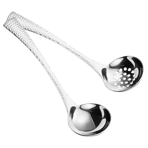 LABRIMP 2 Stück Suppenkelle Schöpfkelle mit Sieb Ergonomischer Griff Küchenutensil für Suppen Eintöpfe und Buffets für Zuhause und Restaurants von LABRIMP
