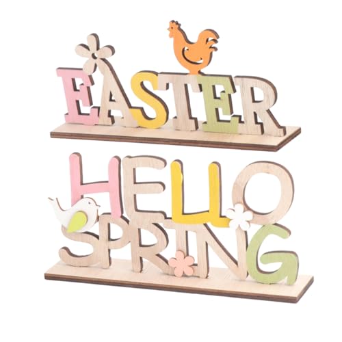 LABRIMP 2 Stück Teiliges Holzbuchstaben Ornament mit Huhn und Blume Fröhliche Deko für Desktop Fensterbrett und Wohnräume für Ostern und Frühlingsfeiern LABRIMP 2 Stück Teiliges Holzbuchstaben Ornament mit Huhn und Blume Fröhliche Deko für Desktop Fensterbrett und Wohnräume für Ostern und Frühlingsfeiern von LABRIMP