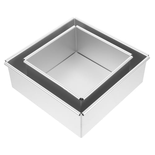 LABRIMP 2 Stück Teiliges Quadratisches Kuchenbackset aus Robustem Aluminiumlegierung Antihaftbeschichtete Backformen für Gleichmäßiges Backen von und Chiffonkuchen Langlebig und LABRIMP 2 Stück Teiliges Quadratisches Kuchenbackset aus Robustem Aluminiumlegierung Antihaftbeschichtete Backformen für Gleichmäßiges Backen von und Chiffonkuchen Langlebig und von LABRIMP