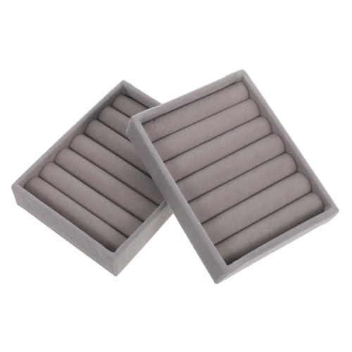 LABRIMP 2 Stück Teiliges Schmuck Rings Display Organizer mit Fächern Weiches Innenfutter Kompakte Schmuckbox für Ringe und Ohrringe Tragbar für Reisen und Alltag Stilvolles Design von LABRIMP