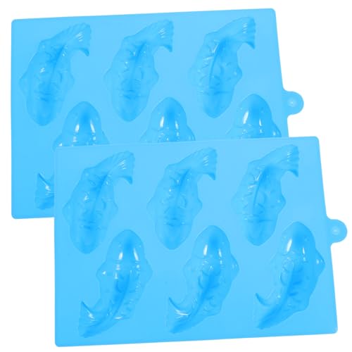 LABRIMP 2 Stück Teiliges Silikon Kuchenform Fischform Diy Kekse und Desserts zu Reinigen für Feiern und Zufällige Farbe von LABRIMP