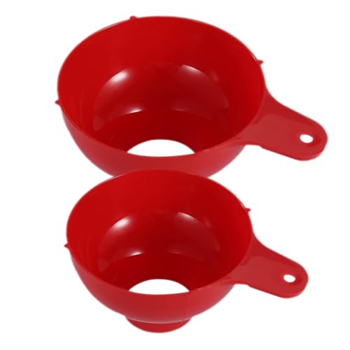 LABRIMP 2 Stück Trichter mit großem Durchmesser Weithalstrichter Breiter Neck Trichter Marmeladentrichter Glas Trichter breiter Trichter Trichterküche mit breiter Öffnung Öltrichter pp rot von LABRIMP