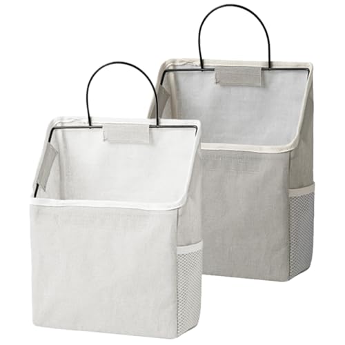 LABRIMP 2 Stück Wandhängende Aufbewahrungstasche aus Stoff Faltbarer Organizer mit Taschen für Schlüssel Zeitschriften und Kleinteile für Schlafzimmer Büro und Schlafsaal Weiß LABRIMP 2 Stück Wandhängende Aufbewahrungstasche aus Stoff Faltbarer Organizer mit Taschen für Schlüssel Zeitschriften und Kleinteile für Schlafzimmer Büro und Schlafsaal Weiß von LABRIMP