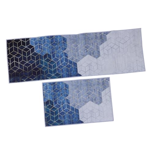LABRIMP 2 Stück rutschfeste Badematte Wasserabsorbierend für Badezimmer Blaue Duschmatte Vielseitig Einsetzbar Pflegeleicht und Dekorativ von LABRIMP
