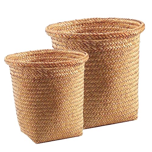 LABRIMP 2 Stücke Küche Mülleimer Seil Lagerung Korb Gewebt Papierkorb für Schlafzimmer Runde Mülleimer Abfall Container LABRIMP 2 Stücke Küche Mülleimer Seil Lagerung Korb Gewebt Papierkorb für Schlafzimmer Runde Mülleimer Abfall Container von LABRIMP