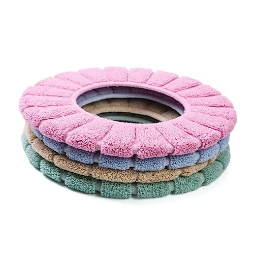 LABRIMP 2stücke Warme Dehnbare Toilettensitzbezüge O-förmige Toilettensitzauflagen Waschbare Toilettensitzpolster Aus Polyester Für Toiletten von LABRIMP